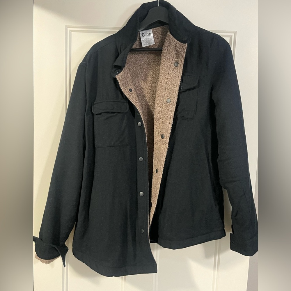 Zyia Black Sherpa Lined Women's Annapurna Shacket Jacket